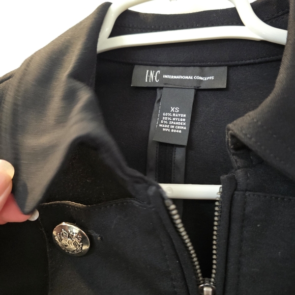 INC International Concepts Black Military-style Jacket - Picture 3 of 6